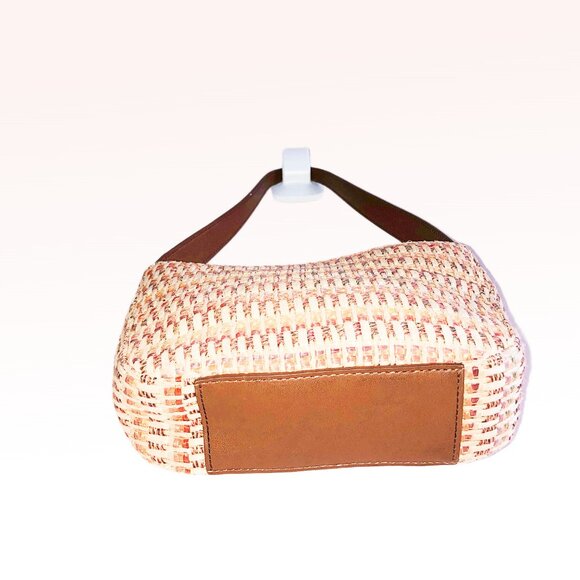 Fossil Multicolor Straw Mini Shoulder Bag Palm Tree Lining - Picture 4 of 11